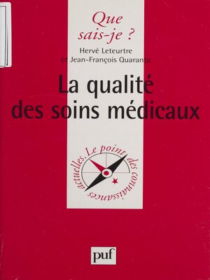 cover image of La Qualité des soins médicaux